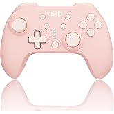 QRD Junior E5 Wireless Controller for Switch PC Android Pink | Switch2/Switch Lite/OLED Mac iOS ,6 Axis Gyro,TURBO Switch Controller,Mini-sized Switch Controller