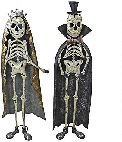 Día de los muertos Estatua de esqueleto de rey y reina de metal ...