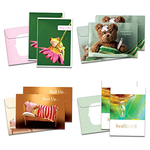 Tree-Free Greetings - Get Well Cards - Artful Designs - 8 Assorted Cards + Matc…