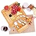 VPCOK Bamboo Cheese Board Set with Knives Perfect Christmas Gift Idea