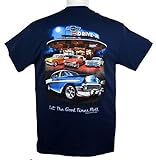55-56 - 57 Chevy Bel Air Tri-Five T-Shirt 100% Cotton - Blue by Hot Rod Apparel