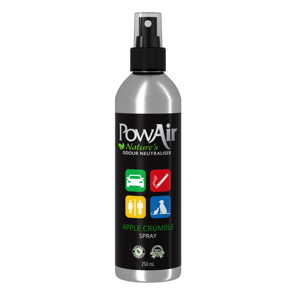PowAir Natural Odour Neutraliser Spray - Apple Crumble Scent, Non-Aerosol Odour Eliminator for Smoke, Pet, and Food Smells - 250ml