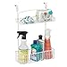 mDesign Steel Over Cabinet Kitchen Storage Organizer Holder or Basket - Hang Over Cabinet Doors in Kitchen, Pantry, Bathroom; Holds Dish Soap, Window Cleaner - Concerto Collection, 2 Pack, Matte White
