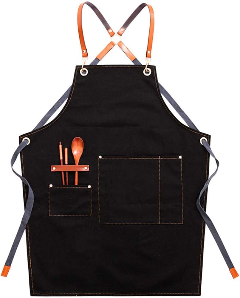 barista apron, work apron with tool pockets, Men's work apron Carpenter