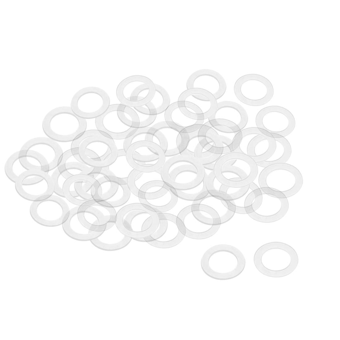 sourcing map Nylon Flat Washers M14 22mm OD 14mm ID 1.2mm Thickness Sealing Gasket for Faucet Pipe Water Hose, Clear, Pack of 100