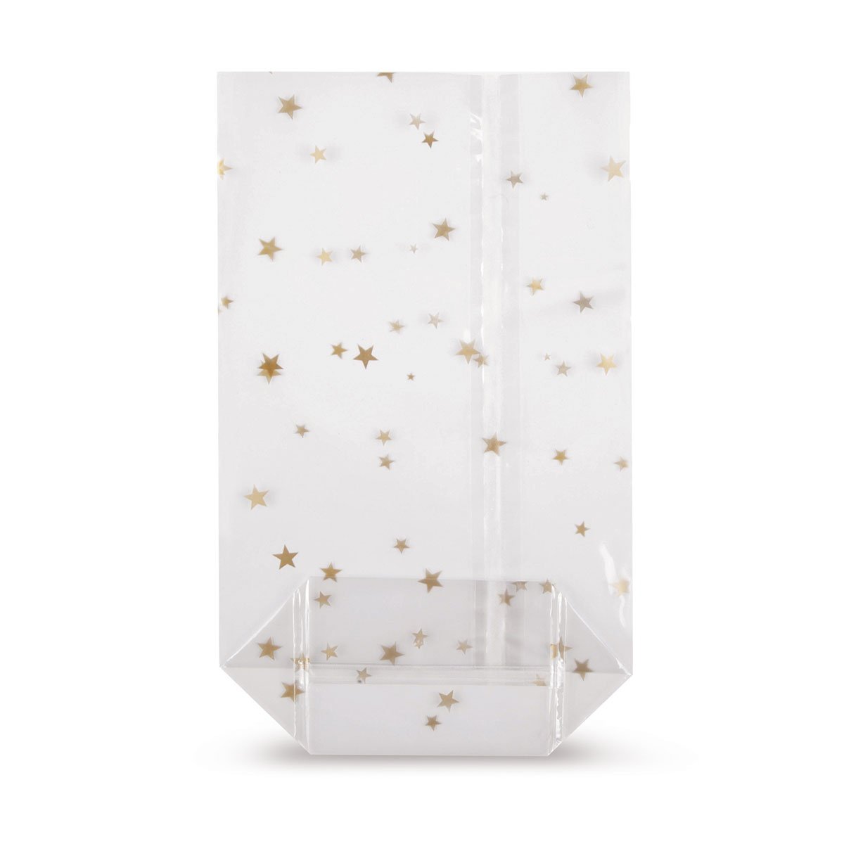 Cross Bottom Bags Polypropylene 'Stars Gold' – 180 x 300 mm Available in Different Quantities, Polypropylene, 100 Stück