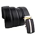 JINIU Men's Leather Belt Automatic Buckle 35mm Ratchet Dress Black Belts Boxed KT10
