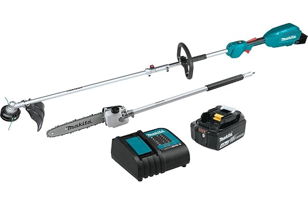Makita XUX02SM1X4-R 18 LXT Brushless Lithium‑Ion Cordless Couple Shaft Power Head Kit with 13 in. String Trimmer and 10 in. Pole Saw Attachments (4 Ah) (Renewed)