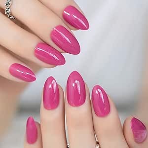 EchiQ uñas postizas de almendra ovaladas afiladas de tamaño mediano