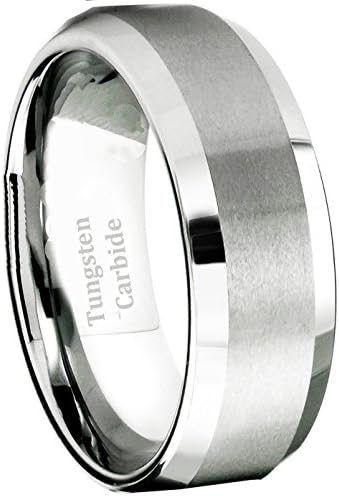 [Free Shipping] 8MM Tungsten Carbide Men's Wedding Band Ring in Comfort Fit and Matte Finish Fit size 6-16 (6)