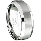 8MM Tungsten Rings Carbide Men's Wedding Band Ring in Comfort Fit and Matte Finish Fit size 6-16