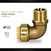 Supply Giant VQNF34 90 Degree Elbow x Male Pipe Fittings Push to Connect Pex, CPVC, 3/4 Inch, Brass, 3/4