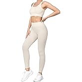 dohomiryo Women 2 Piece Workout Sets Sports Bra Seamless Leggings Sets Gym Outfits Work Out Clothes