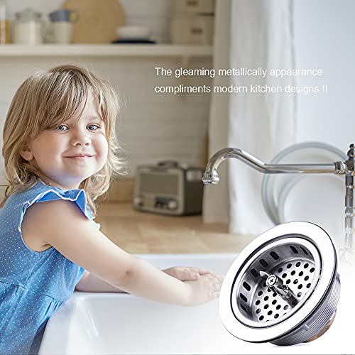 304 Stainless Steel Kitchen Sink Twist Lock Basket Drain Assembly W