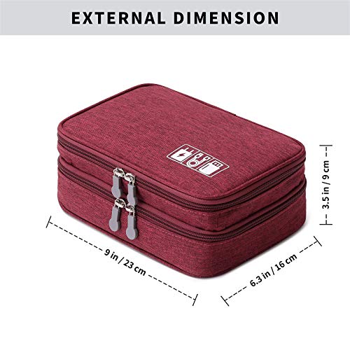 Travel Cable Organizer Bag, Two-Layer Electronics Accessories
