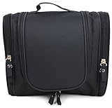 Mr.Pro Waterproof Travel Kit Organizer Bathroom Storage Cosmetic Bag Carry Case Toiletry Bag with Hanging Hook (Large Black)