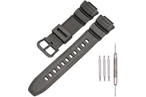 XBDSW Resin Watchband Compatible with Casio Men's MCW100H WS220 Replacement Strap Orange Black MCW100H-4AV Bracelet