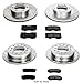 Power Stop K2422 Front and Rear Z23 Carbon Fiber Brake Pads with Drilled and Slotted Brake Rotors Kit For 2003 2004 2005 2006 2007 2008 2009 Toyota 4Runner Lexus GX470