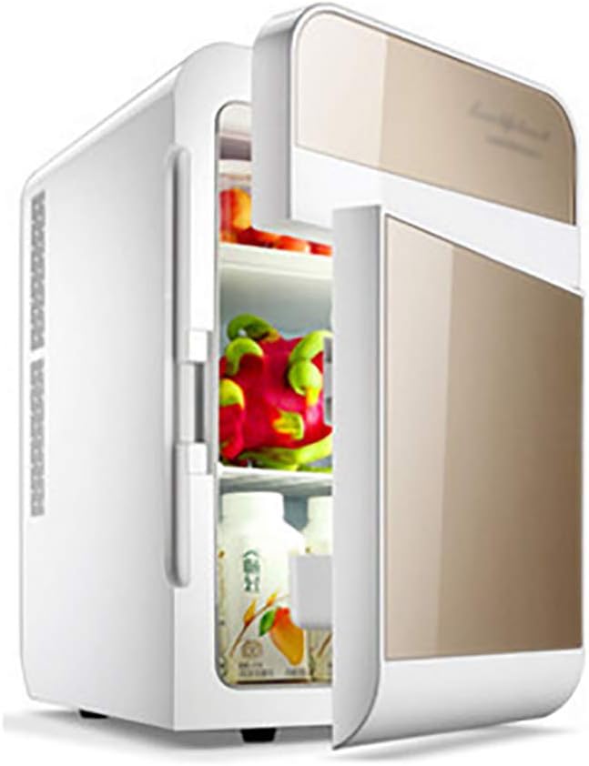 Portable 20L Mini Fridge Dual Core Double Door 12V Car Refrigerator Mini Freezer Dual-use Car/220V Home Hot/Cold Family Small Refrigerator/Blue/Silve/Gold