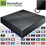 SiliconDust HDHomeRun Connect Quatro Live TV for Cord Cutters 4-Tuner (HDHR5-4US) Bonus Includes Indoor Flat 4K HDTV Multi-Directional Antenna