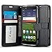 Alcatel Idol 4 Case, J&D [Wallet Stand] [Slim Fit] Heavy Duty Protective Shock Resistant Flip Wallet Case for Alcatel Idol 4 - Black