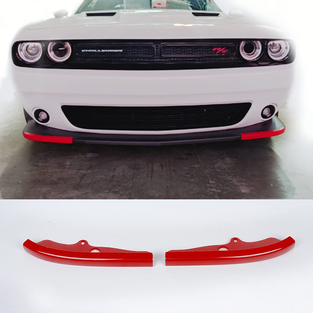 Photo 1 of Voodonala Front Bumper Lip Splitter Protector Cover Replacement Part for 2015-2023 Dodge Challenger Scat Pack R/T GT SRT Plus,Not for Widebody(red,2pcs/Set)