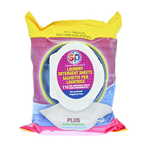 S2O 110ct Laundry Sheet Pouch- Fragrance Free