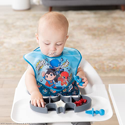 Bumkins DC Comics Silicone Grip Dish Suction, Divided & Baby Toddler