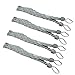 PRAVIVE Braided Curtain Rope Tiebacks - Set of 4 Indoor Outdoor Cutain Tie Backs/Holdback with Buckles (Gray)
