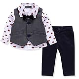 LvYinLi US Baby Boys 4 Pieces Bowtie Gentleman Long sleeve shirt Vest With Pants