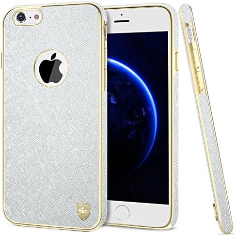 iPhone 6s Plus Case, iPhone 6 Plus Case, Luxury PU Leather Cloth Protective Cover Case, Magnetic Electroplate Rubber Slim Cell Phone Case iPhone 6s Plus iPhone 6 Plus Cases(5.5 inch) - Silver