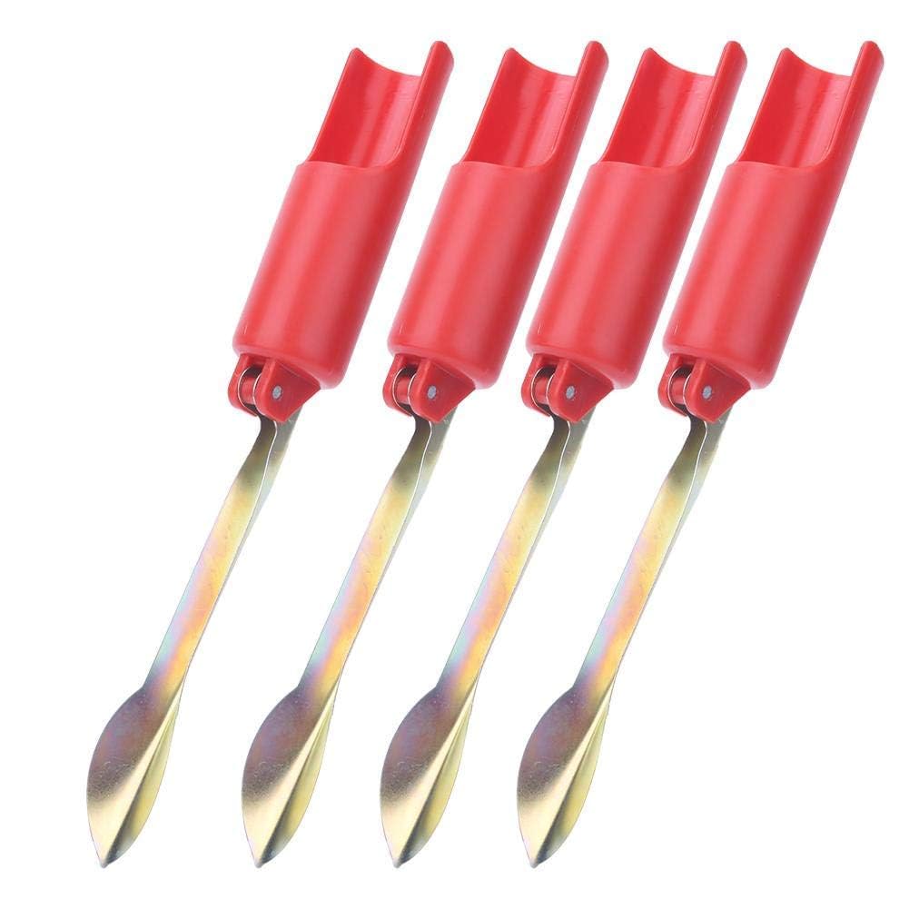 VBESTLIFE 4PCS Fishing Rod Holder, Foldable Metal Ground Inserted Material, Red