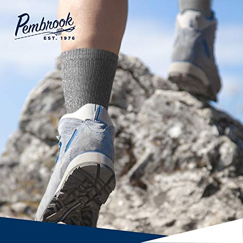 image for Pembrook Wool Trail Socks - S/M (4-Pack Gray) - Soft, Warm, Thermal Me