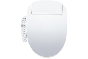 ZMJH A201 Elongated Smart Toilet Seat, Unlimited Warm Water, Vortex Wash, Electronic Heated,Warm Air Dryer,Bidet Seat,Rear and Front Wash, LED Light, Need Electrical, White (Elongated)