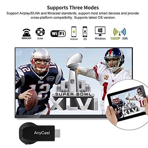 SmartSee Anycast HD Wireless Display Adapter WiFi 1080P Mobile Screen Mirroring Receiver Dongle for iPhone Mac iOS Android to TV Projector Support Miracast Airplay DLNA
