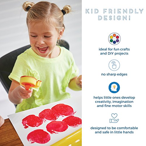image for ECR4Kids Designer Foam Paint Stampers Set - 15 Unique Sponge Daubers -