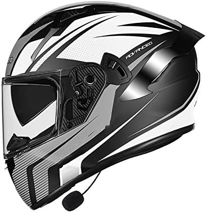 ブルートゥースモーターサイクルフルフェイスヘルメットモーターサイクルヘルメットdot Ece認定デュアルスピーカーヘッドセットハンズフリーノイズフリーデュアル防曇カバー自動応答 Xxl 62 63cm D 春の新作シューズ満載