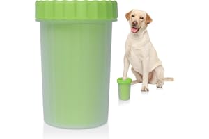 JENSEITS Dog Paw Washer, Dog Foot Cleaner,things For Dogs Must Haves, 2 In 1 Pet Foot Washing Cup, Dog Summer Accessories Supplies, Muddy Paw Cleaner Dog Workout Equipment,pet Paw Washer Clean Dog Paws- Green