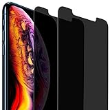 Privacy Screen Protector for Apple iPhone Xs Max, 6.5 Inches, Anti-Spy Tempered Glass Film, 2-Pack