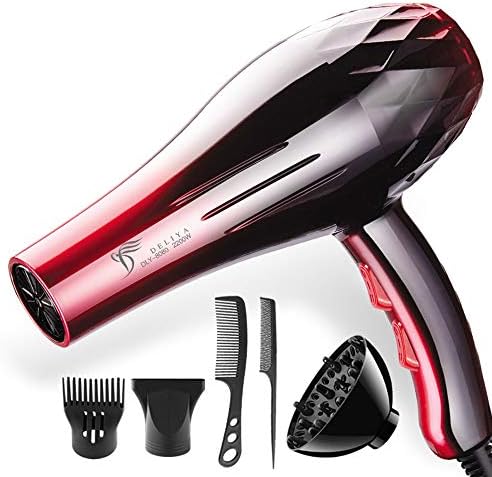 Salon Hairdryer Ionic Hair Dryer With Far Infrared Heat Diffuser And Nozzel Professional Powerful 2 Speed 3 Heat Setting