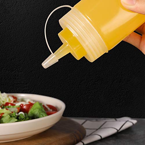 image for Bekith 12 pack 16 Oz Wide Mouth Plastic Squeeze Condiment Bottles with