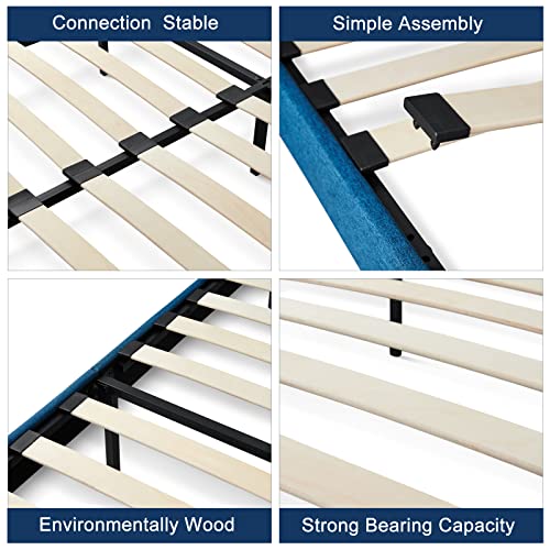 Molblly Full Size Bed Frame,Sturdy Platform Foundation with Wood Slat