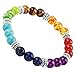 SUNYIK 7 Chakra Stone Bracelet for Women, 8mm Round Bead Stretch Wirstband for Healing Balancing Reiki 7