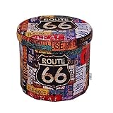B FSOBEIIALEO Folding Storage Ottoman Round, Faux Leather Footrest Stool Seat, Storage Organizer Toy Chest 15