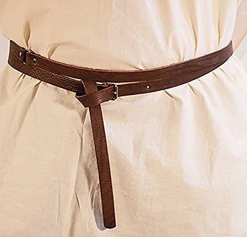 CL HISTORICAL COSTUMES Medieval-LARP-Reenactment-Viking-Battle Ready BROWN LEATHER WRAP AROUND BUCKLE TRADITIONAL MEDIEVAL BELT 20mm Wide