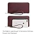 WOZEAH Women's RFID Blocking PU Leather Zip Around Wallet Clutch Large Travel Purse (wine red)