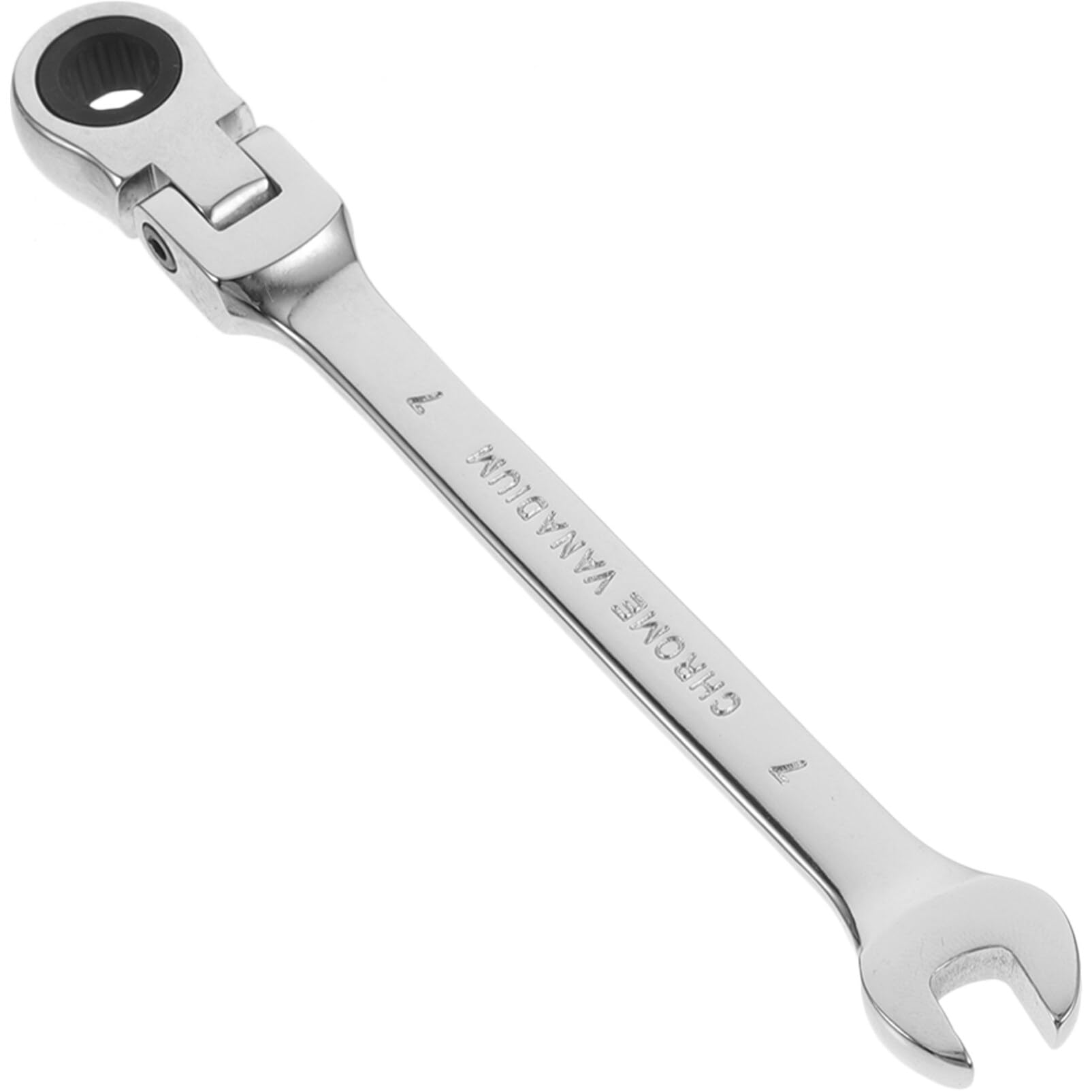 VOSAREA 7mm Dual Heads Ratchet 180 Degree Flexible Pivoting Head Adjustable Combination Dicephalous Wrench Spanner (Silver)