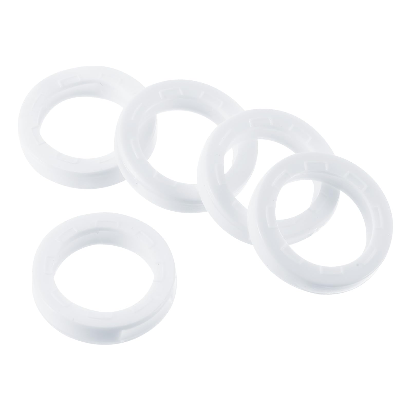 PATIKIL Key Cap Tags, 40Pcs Plastic Key Cap Cover Rings Keys Identifier Coding Ring Label ID Sleeve for Office House Apartment, White (0.67" / 17mm ID)