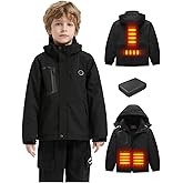 Varmcore Kids Heated Ski Jacket with 10000mAh Battery – Winter Outdoor Electric Softshell Jacket for Boys and Girls.
