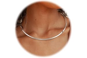 Sanfenly Choker Collar for Women 14K Gold Plated Silver Stainless Steel Metal Collar Choker Necklace Statement Open Cuff Bangle Necklace for Women